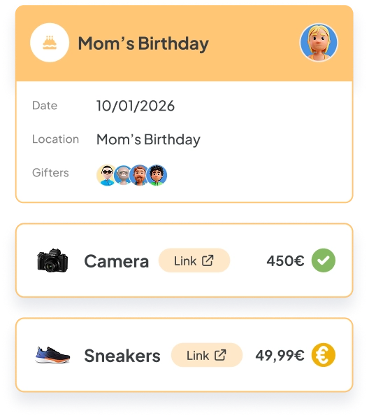 Mom's birthday event with gift items